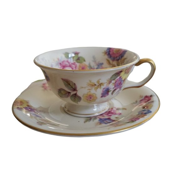 Castleton China USA Sunnybrooke Footed Cup and Saucer Set Vintage 1950s - Picture 9 of 12